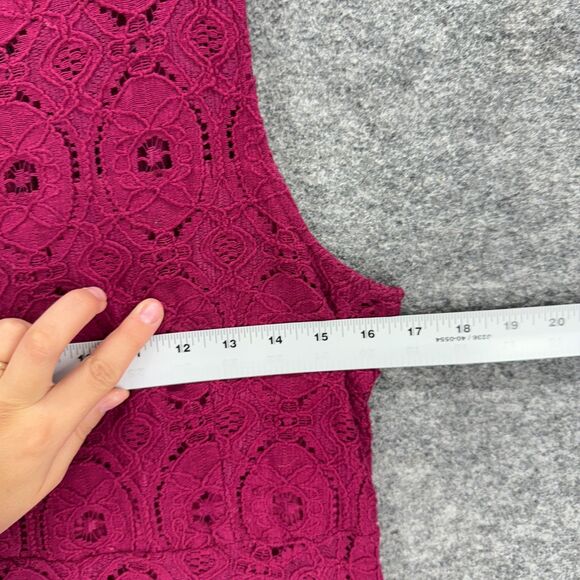 Altar'd State Dress Women L Large Pink Geometric Crochet Sheath Midi Zipper - Picture 5 of 7